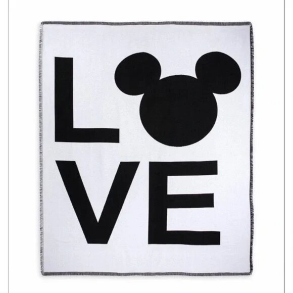 Disney Other - Disney Black and Light Grey/White Blanket